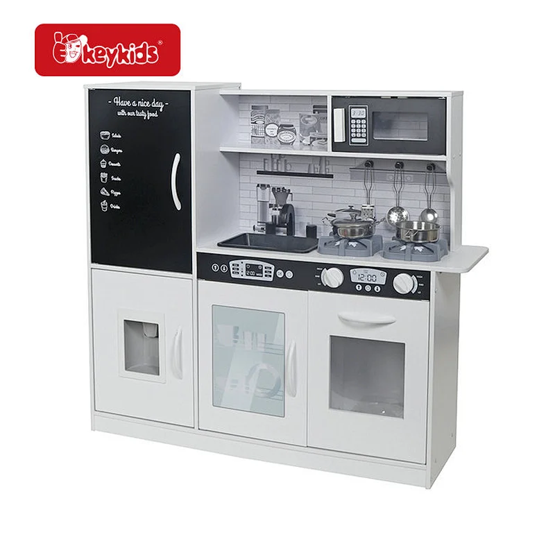 Realistic Oven Design Kids Pretend Play Wooden Kitchen Toy Set with Light Sound W10C529G
